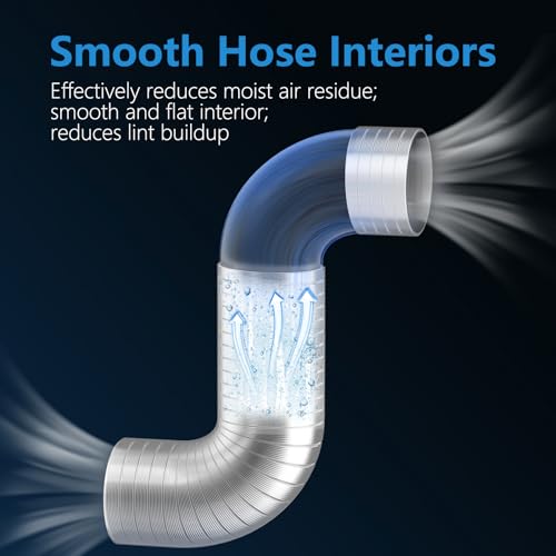 Hon&Guan 4 Inch Semi-Rigid Dryer Vent Hose for Improved Airflow, 5Feet